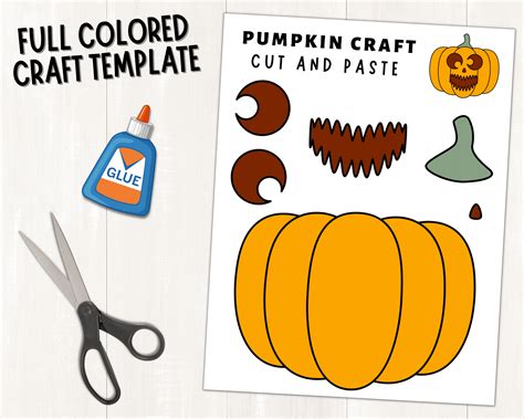 Printable Pumpkin Craft for Kids Halloween Activities Color, Cut, and ...