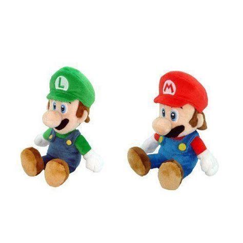 Super Mario Bros Little Buddy Mario Plush Doll Set of 2 - 8" Mario and ...