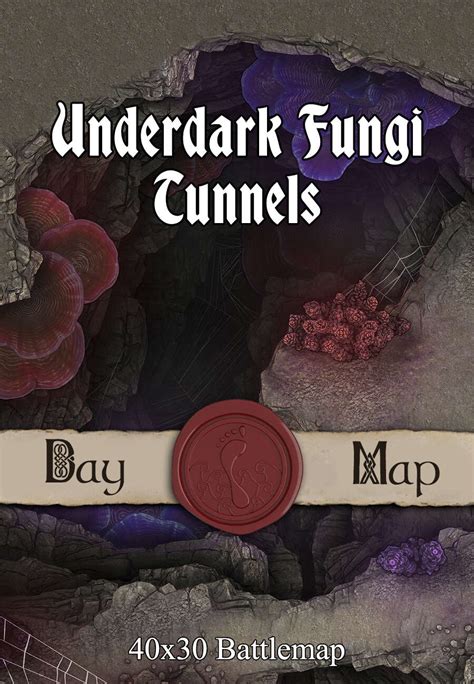 X Battlemap Underdark Fungi Tunnels Seafoot Games Underground