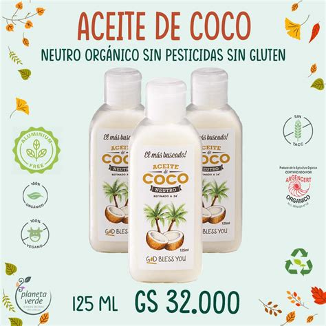 Aceite de coco Neutro Orgánico Planeta Verde