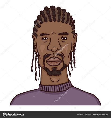 Vector Cartoon Avatar Hombre Afroamericano Con Trenzas Afro Vector