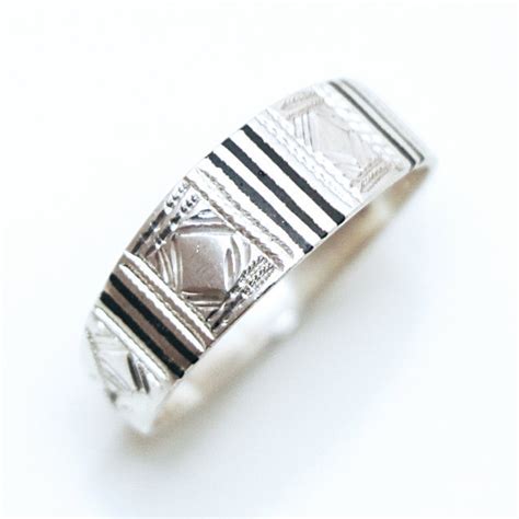 Bijoux Touareg Ethniques Bague Anneau Alliance Grav E Argent Homme