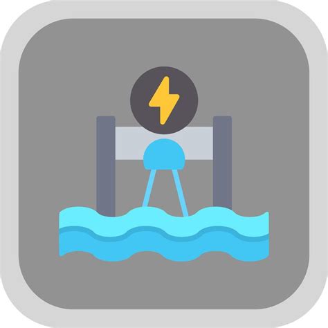 Hydroelectricity Flat Round Corner Icon Design 43982677 Vector Art At