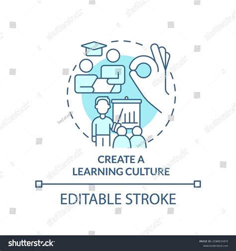 Create Learning Culture Turquoise Concept Icon Stock Vector Royalty