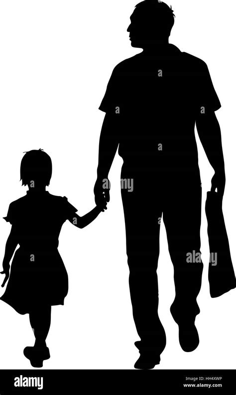 Black silhouettes Family on white background. Vector illustration Stock Vector Image & Art - Alamy