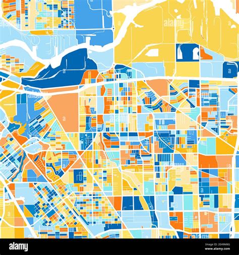 Color Art Map Of Pasadena Texas Unitedstates In Blues And Oranges