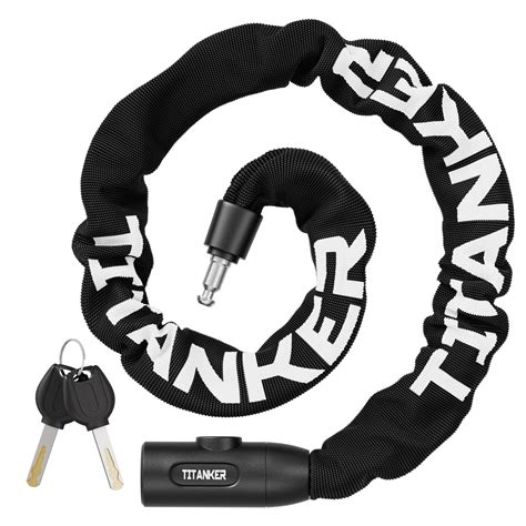 Titanker Bike Chain Lock Heavy Duty Bicycle Lock High Security Cycling Locks With 2 Keys Anti