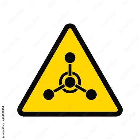 Yellow warning hazard symbol - chemical hazard sign, yellow triangle ...