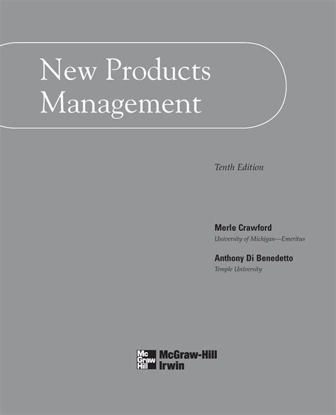 C Merle Crawford C Anthony Di Benedetto New Products Management