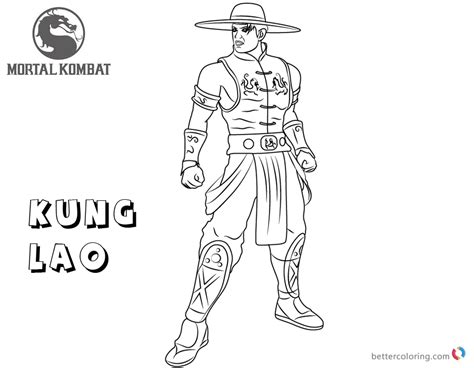 Mortal Kombat Coloring Pages Kung Lao Free Printable Coloring Pages