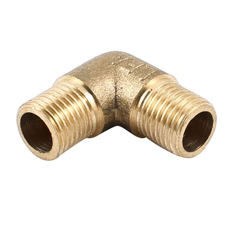 Uxcell Brass 90 Degree Elbow 14 Pt Male To 14pt Male Pipe Fitting Coupler