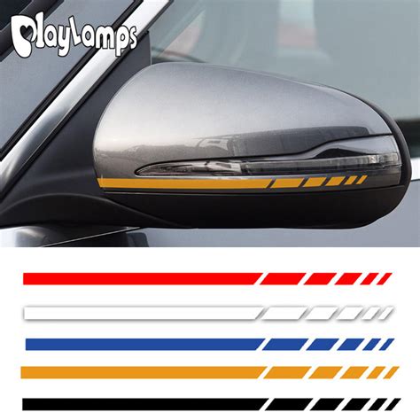 2pcs Car Sticker Rearview Mirror Side Stripes Sticker Rearview Mirror