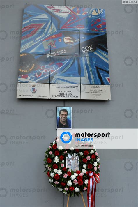 Roland Ratzenberger tribute. Ayrton Senna and Roland Ratzenberger Tribute Weekend, Imola, San ...