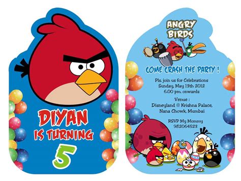 Angry Birds Party Invitations - Mickey Mouse Invitations Templates