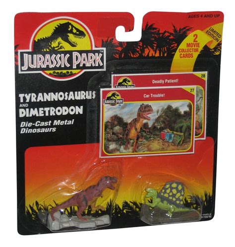 Jurassic Park Tyrannosaurus Rex And Dimetrodon Kenner Toy Die Cast Metal Figure Set