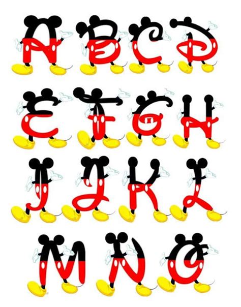 Mickey Letter Font Svg Cut File Instant Download Digital Etsy