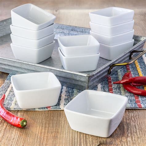 Better Homes Gardens Porcelain Square Ramekin Dip Bowls Set Of 12