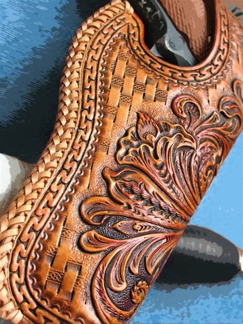 Tooled Holster 1911 Floral Sheridan Etsy Leather Holster Pattern