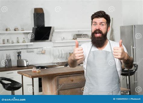 Brutal Confident Chef In Restaurant Hipster Bearded Masculine Chef