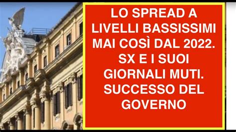 Lo Spread A Livelli Bassissimi Mai Cos Dal Sx E I Suoi Giornali