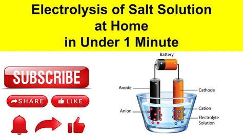 Electrolysis Of Salt Solution At Home In Under 1 Minute To Produce