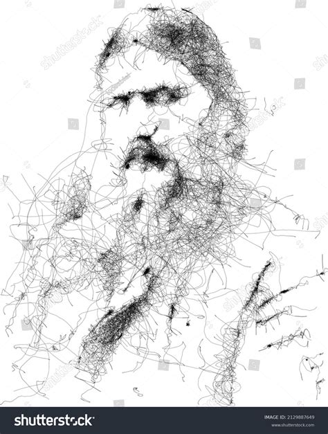 Grigori Rasputin Portrait Drawing Illustration January Stock Vector ...