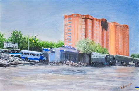 Картина полотно/масло/мастихін Гостомель Аеропорт Антонов Військовий ...