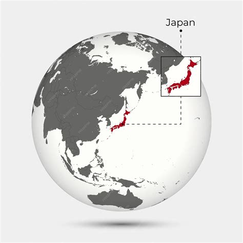 Premium Vector | Map of Japan with Position on the Globe