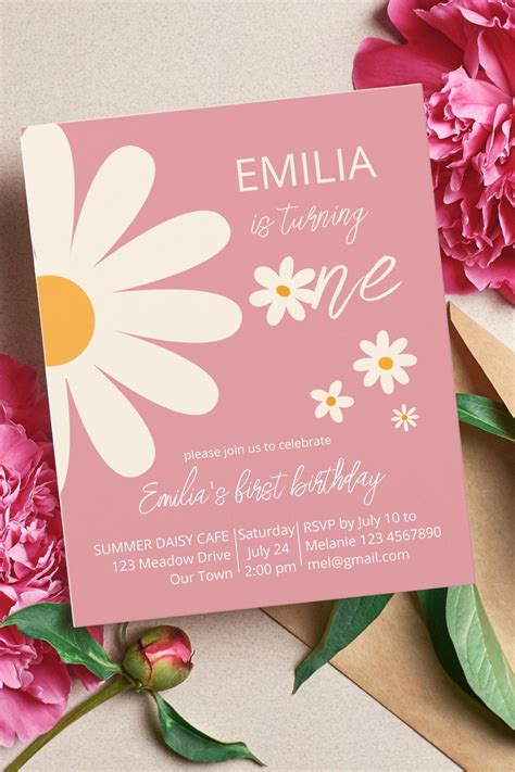 Retro Desert Daisy 1st Birthday Budget Invitation Artofit