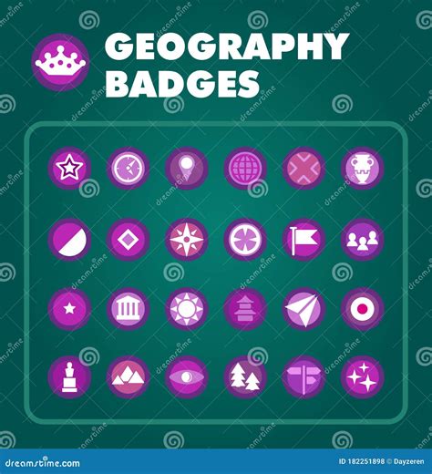 Geography Badges Stock Vector Illustration Of Champion 182251898