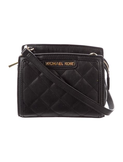 Michael Kors Quilted Leather Crossbody Bag Black Crossbody Bags Handbags Mic217187 The