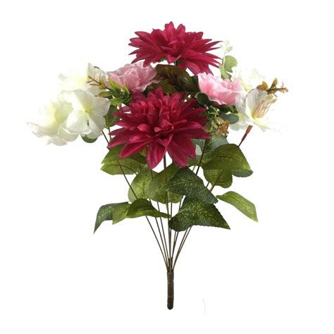 Artificial Dahlia Bouquet With Roses Assorted Sinofloral