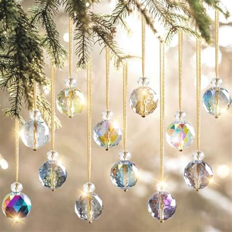 Boao Pieces Acrylic Crystal Snowflakes Ornaments Xmas Tree Pendant