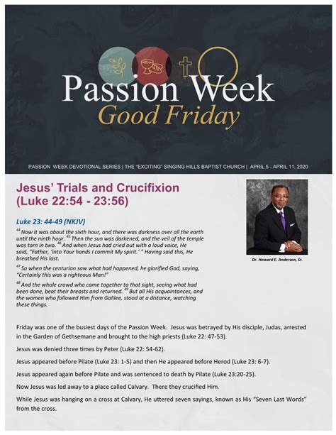 Pdf Passion Week · While Jesus Was Hanging On A Cross At Calvary He