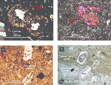 Fotomicrografías a Cuarzo con corona de clinopiroxeno Cpx y