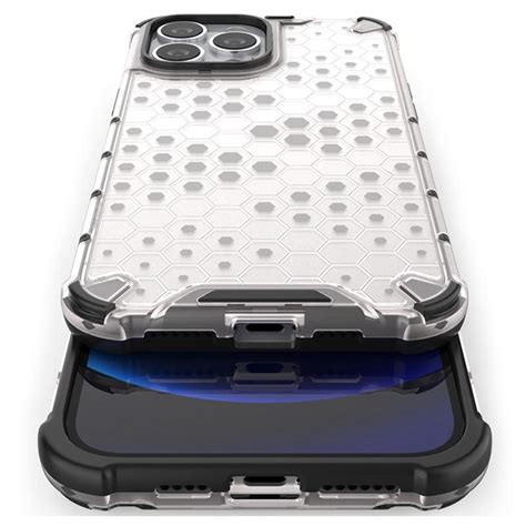 Honeycomb Armored Iphone Pro Hybrid Case Transparent