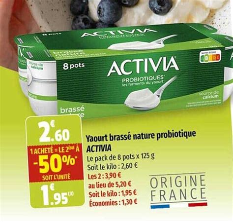 Offre Yaourt Brass Nature Probiotique Activia Chez Coccinelle Express