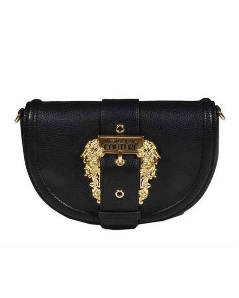 Versace Jeans Couture Baroque Buckle Curved Edge Tote Bag In Black Lyst