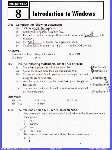 Important Notes Of 9th Class Computer Science Chapter 8 Graphical User Interfaces Computer Virus