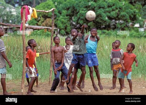 Liberia Monrovia Children Playing Soccer Stock Photo Alamy