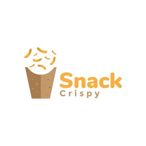 Crunchy Snack Paper Package Logo Design Vector