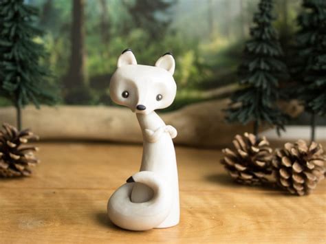 R E S E R V E D for Jane Arctic Fox Figurine by Bonjour