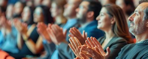 Premium Photo Close Up Of Audience Clapping Hands At A Conference