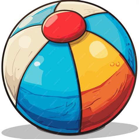 Premium Vector Beach Ball Icon Cartoon Style Illustration White Background