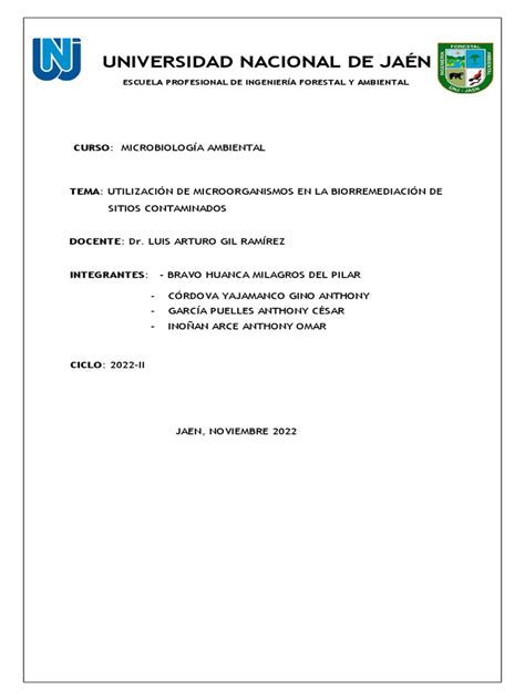 Informe Microbiología Semana 14 Pdf