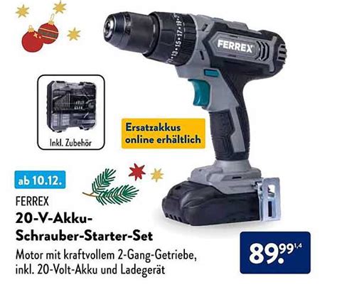 Ferrex V Akku Schrauber Starter Set Angebot Bei Aldi S D Prospekte De