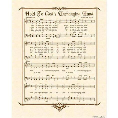 HOLD To GOD'S Unchanging Hand 8x10 Antique Hymn Art Print Gospel Song ...