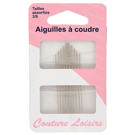 Aiguilles à coudre modiste assorties n3 à 9 x10 SOS Tissus et