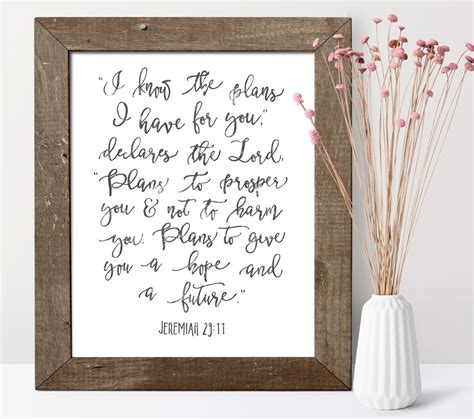 Jeremiah Printable Jeremiah 29 11 Scripture Printable