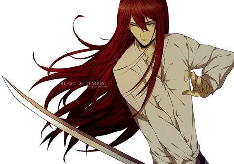 Anime Guy With Red Hair And Sword